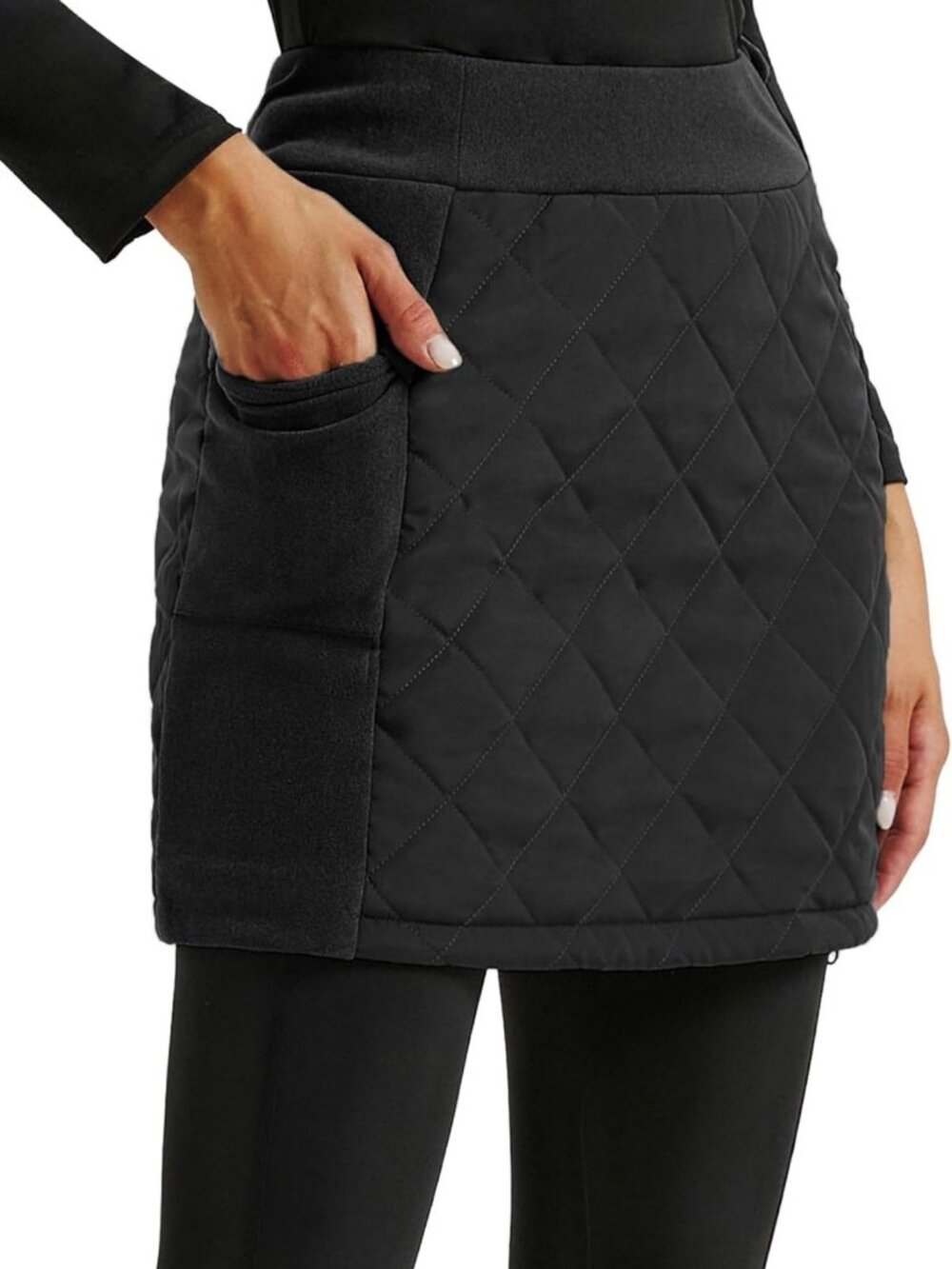 Warm Insulated Puffer Quilted Skirt for Hiking, Running, Golf - Zippered Design